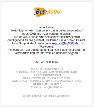 Marke Bet3000 bleibt bestehen